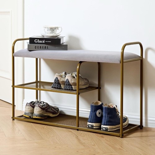 Tier shoe bench rack gold - bench,